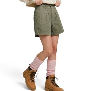 Vintage Jessica Sport Pleated High Waist Shorts Olive Green Gorpcore Utility 8